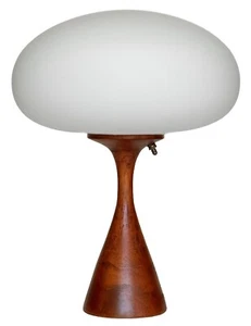 Mid Century Danish Modern Style Table Lamp by Designline in Solid Stain Teak - Picture 1 of 6