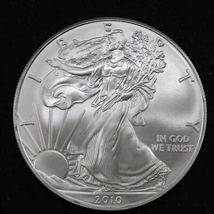 2010 American Silver Eagle 1 Oz .999 Fine Silver Coin Marks/Spots - Picture 1 of 2