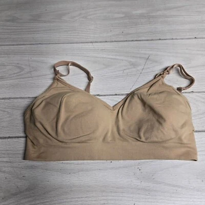 Gilligan & O'Malley Nursing Bra Size XL Beige Wire Free Soft Cup - Image 1 of 4
