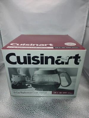 Cuisinart 10 Cup Replacement Glass Carafe With Lid DCC-RC10W in White NEW IN BOX - Image 1 of 4