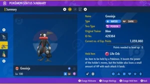 Shiny 6IV XXXL EV trainiert schüchtern Protean Greninja Pokemon scharlachrot/violett - Bild 1 von 3