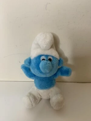 Smurf Vintage Peyo Wallace Berrie & Co 1980 Plush Doll 8.5" Mad in Korea - Image 1 of 4