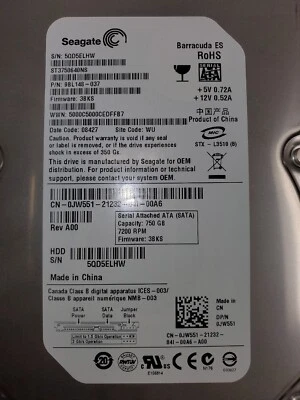 Seagate Barracuda ES 750GB HDD ST3750640NS 7200RPM SATA HDD - Image 1 of 4