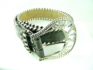 Cinturón Nocona para mujer de cuero marrón estrás brillante hebilla a presión N3488802 38" - Imagen 1 de 3