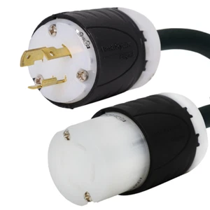 NEMA L5-20P to L14-30R Plug Adapter - 1 ft, 20A/125V 12 AWG - Iron Box #IBX-0053 - Picture 1 of 1