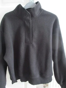 Marks and Spencer ladies black fleece top size MEDIUM NEW - Picture 1 of 7