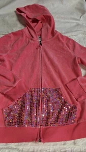 Circo Girls Sz. 10/12 Velour Zip Coral Hoodie. Cute, Fun. Nt. Desc. - Picture 1 of 10