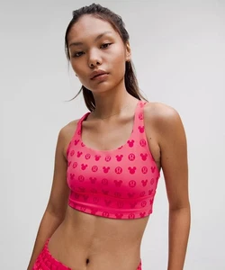 Sujetador Disney X Lululemon Energy Longline Soporte Medio Talla US 8 UK 12 en Rosa - Imagen 1 de 13