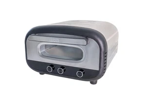 Pizzaofen Alfredo 1700W Edelstahl 450°C Pizzastein 32x32cm Timer Schwarz - Bild 1 von 9