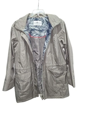 XL Womens Raincoat Jacket, Fleet Street, Zip, Snaps, Pockets, Detachable Hood - Image 1 of 4