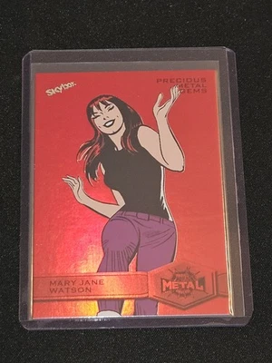 2022 Marvel Spider-Man Metal Universe Mary Jane Watson Precious Gems Red /100 - Image 1 of 2