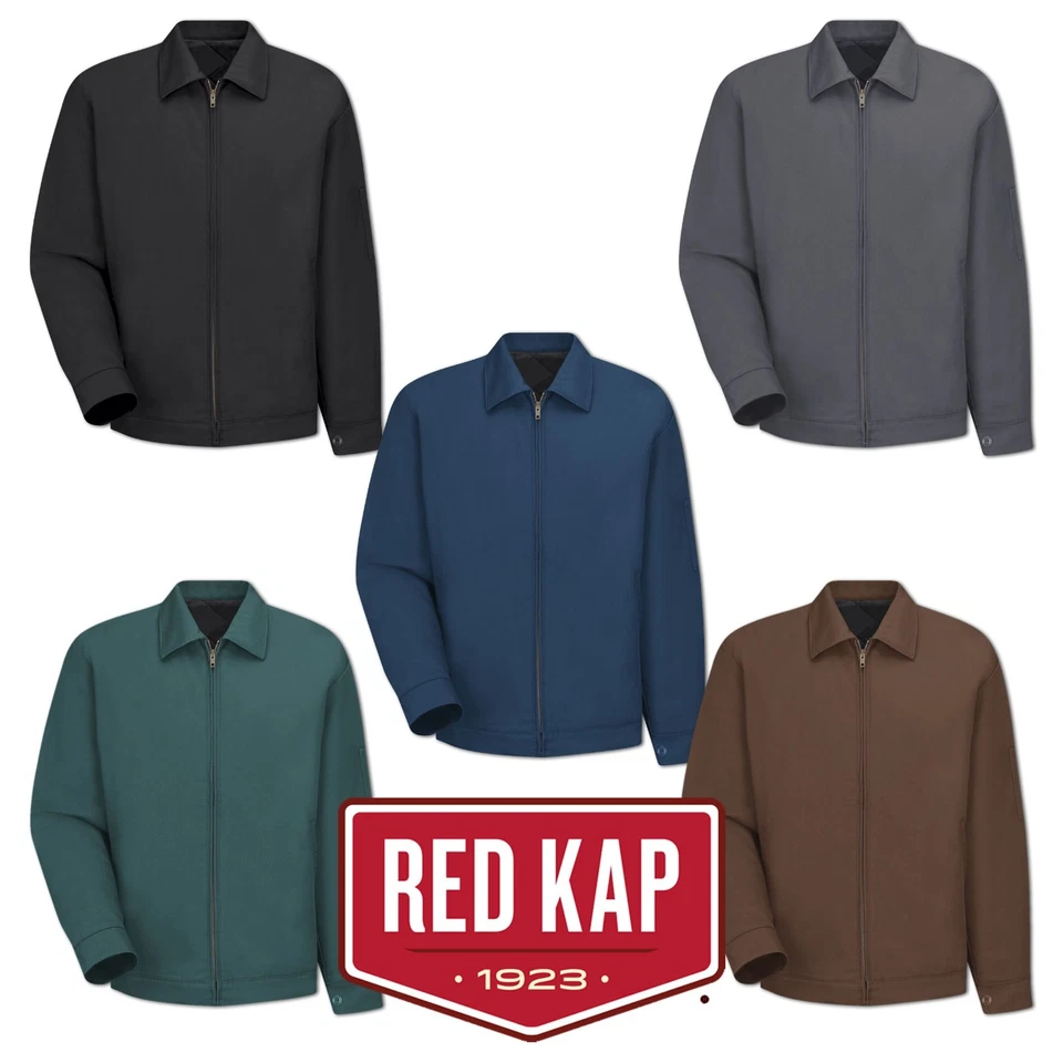 Red Kap Work Jacket Mechanic Auto Technician Slash Pocket Industrial Uniform #B - Image 1 of 4