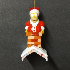 Homer Simpson Santa pegado en chimenea árbol de Navidad adorno plástico 2003 - Imagen 1 de 6