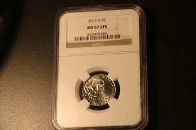 2012 D Jefferson Nickel 5C NGC MS67 6 FS Only 59 Grraded by NGC  Rare ! - Image 1 of 2