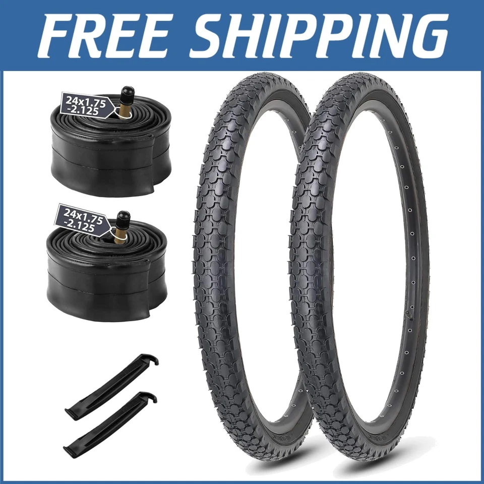 Classic Folding Bicycle Tires 24/26 Inch Set with High Quality Inner Tubes - Image 1 of 4