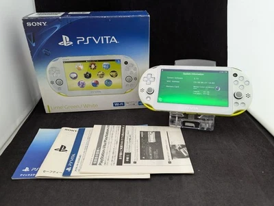 B560 Sony PS Vita PCH-2000 console Lime Green White Handheld system fx w/box - Image 1 of 4