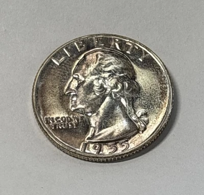 1955 Washington Quarter Proof 90% Silver Gem Brilliant Coin! FAST SHIPPING - Image 1 of 2