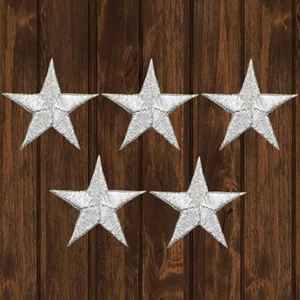 Bestickter Aufnäher Silver Star, 1,25 Zoll — 5er-Pack — zum Aufbügeln - Bild 1 von 1