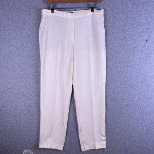 Theory Pants Women's 8 Off White Basic Pull On Elastic Waist Straight Classic - Picture 1 of 10