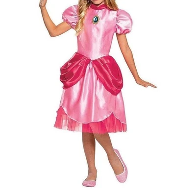 Vestido fantasia de Halloween Disney Cinderela Super Mario princesa pêssego meninas 4-6 P - Imagem 1 de 4