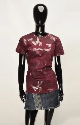 Camiseta grunge manga corta mujer Valentino borgoña camuflaje SS19 talla S Foto 1 de 4