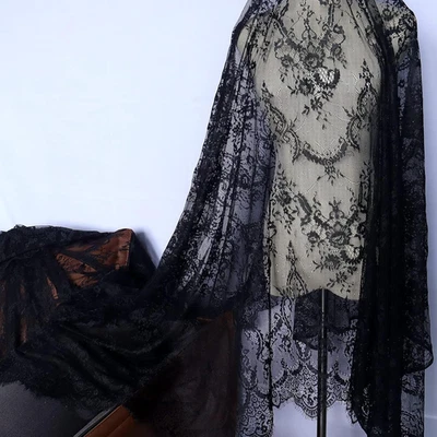 Lace Fabric Soft Chantilly French Eyelash Floral Lace Fabric by the Yard for Hom - Image 1 of 4