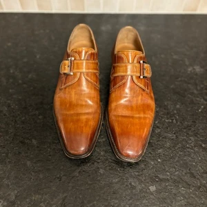 Magnanni Herren 8 Braun Mönch Riemen Silber Schnalle Slipper 13276 - Bild 1 von 8