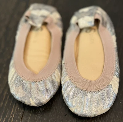 yosi samara girls silver camo metallic ballet flats miss Samara size 7 toddler - Image 1 of 3