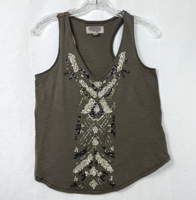 Ecote Urban Outfitters Tank Womens Sz XS Olive Pop Bead Racerback Sleeveless Top - Image 1 of 4