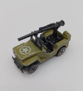 Vintage Wheels REDLINE U.S. Army Jeep Gunslinger Olive Green w/Cannon 1970 - Picture 1 of 6