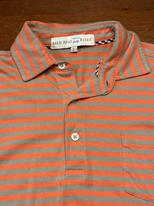 Small Bald Head Blues Pink Stripe Polo Short Sleeve  - Picture 1 of 8
