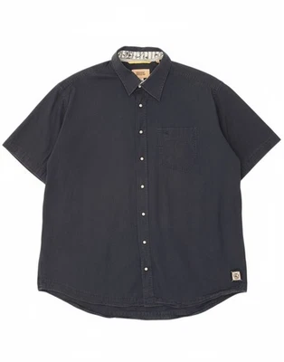 CAMEL ACTIVE Mens Short Sleeve Modern Fit Shirt 2XL Navy Blue Cotton DT07 - Image 1 of 4