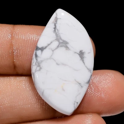 Piedra preciosa suelta cabujón 100 % natural Howlita forma elegante 21 quilates 31X18X4 mm A-2191 Foto 1 de 4