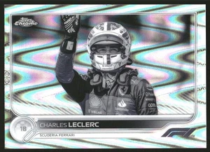 2022 Topps Chrome Formula 1 Black White RayWave Refractors #28 Charles Leclerc - Picture 1 of 2