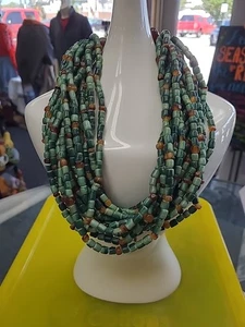 Gerda Lynggaard Monies Halskette grün/braun Perlenkette - Bild 1 von 10