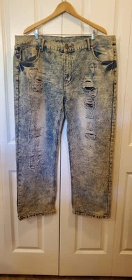 Red Ape Distressed Acid Washed Streetwear HipHop Men’s Jeans Size 44 X 30 - Image 1 of 4