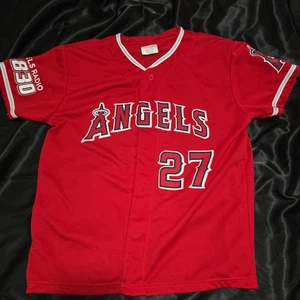 Mike Trout Youth Red Jersey Y-XL Angel Radio AM 830 ANAHEIM ANGELS YOUTH JERSEY - Picture 1 of 10
