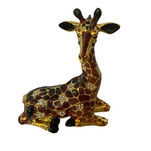 Bejeweled ZEKE Enamel Giraffe Large Trinket Box, Jewelry Box - Picture 1 of 6