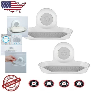 Langlebiger weißer Seifensparer 2er-Pack: starker Halt Saugkraft, schnell trocknendes Duschzubehör - Bild 1 von 9