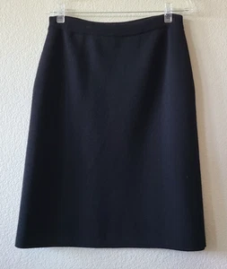 Gonna donna Lands End in maglia di lana taglia media pull on nera lunghezza ginocchio carriera - Foto 1 di 8