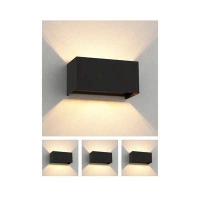 4x Wandleuchte CUBEL für außen IP65 Up-/Downlight schwarz matt eckig 2x G9 - Bild 1 von 4