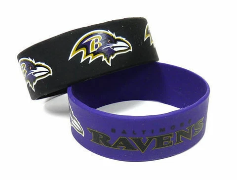 NFL Football Silicone Rubber Bracelet Wrist Band Cuffs, Officially Licensed Cover