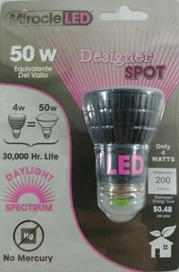 NEW Miracle Led 50W Replacement a19 Designer Spot Light Bulb 200Lm FREE SHIPPING - Picture 1 of 2