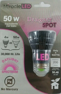 NEW Miracle Led 50W Replacement a19 Designer Spot Light Bulb 200Lm FREE SHIPPING - Image 1 of 2
