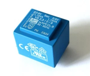 BLOCK Printtransformator/ VB 2,3/2/9 - 2x9 VAC - 1x230 V - 127 mA - NEU - Bild 1 von 3