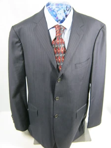 Ermenegildo Zegna Mens Sport Coat Jacket Blazer Blue Striped 3 Button Size 46 R - Picture 1 of 13