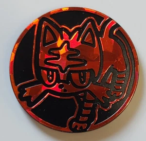 POKEMON TCG PLASTIC RED SHINY HOLOFOIL LITTEN COIN - Picture 1 of 1