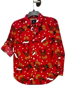 Camisa de Navidad de reno con botones Cactus para niños, roja, 8 - Imagen 1 de 9