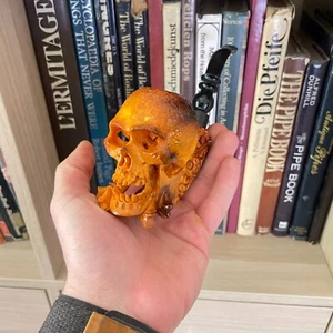S.Yanik Meerschaum Pipe Skull Smoking Pipe, Handcarved Ornament Tobacco Pipe - Picture 1 of 11