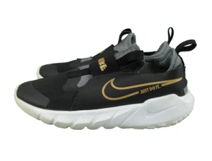 Nike Flex Runner 2 GS [DJ6038-007] Kids 6Y/8Wmns Shoes Black/Grey/Metallic Gold - Picture 1 of 6
